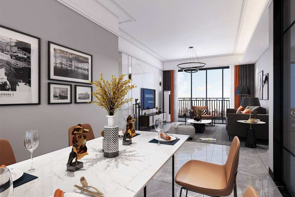 中山市居安苑輕奢風格三居室裝修案例