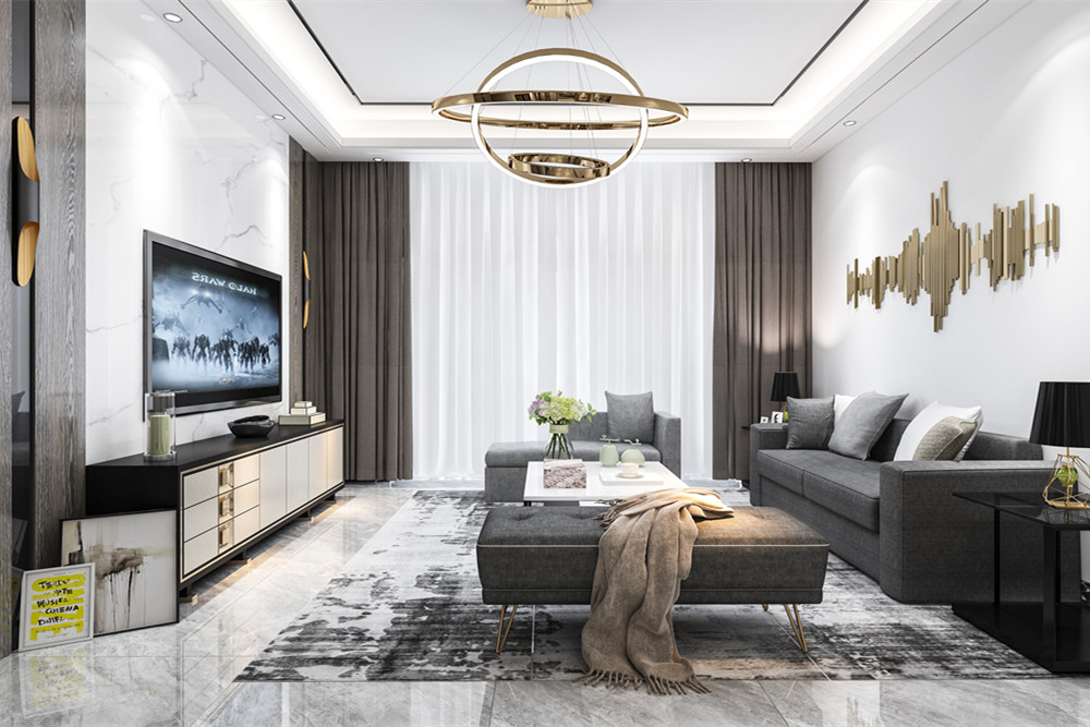 中山市帝璟東方輕奢風格三居室裝修案例