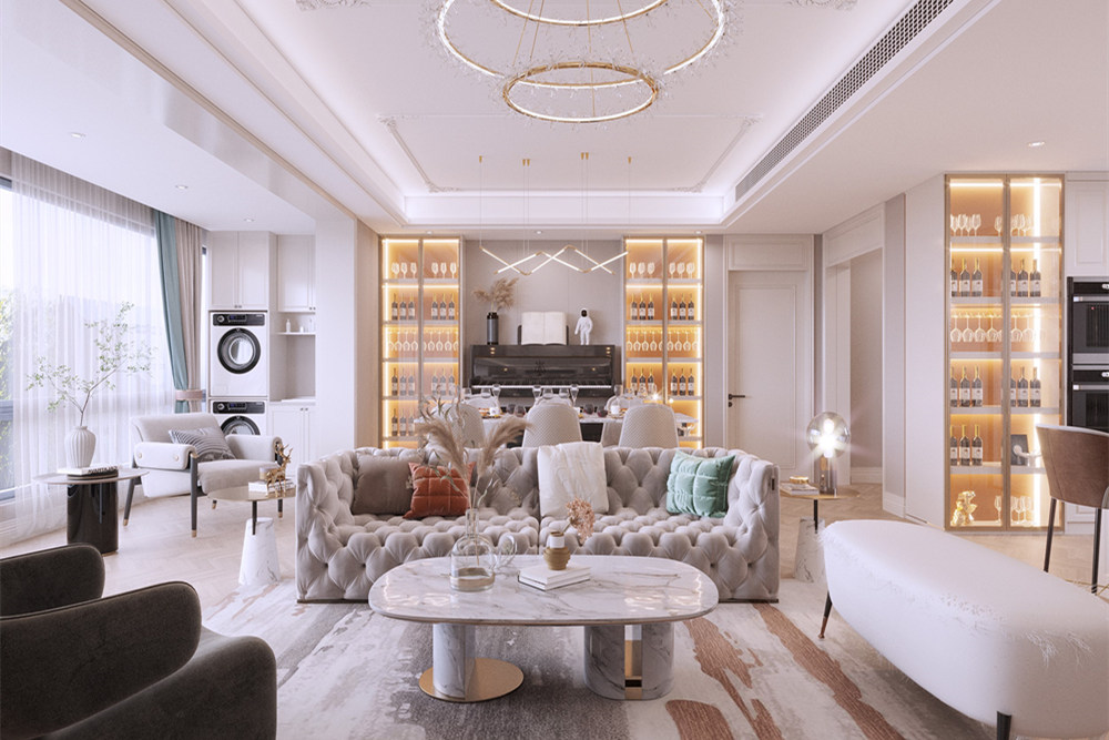 連云港市東方領(lǐng)秀輕奢風(fēng)格三居室裝修案例