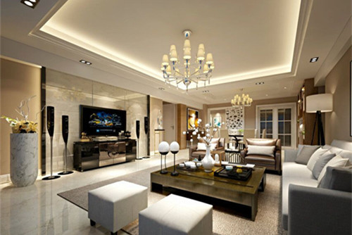 梧州市百匯幸福城輕奢風格三居室裝修案例