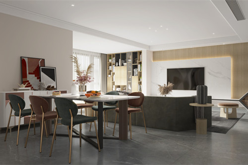 德陽市88號苑輕奢風(fēng)格三居室裝修案例