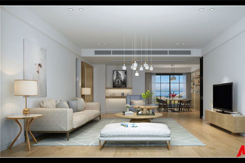 湛江市水木清華現代簡約風格三居室裝修案例