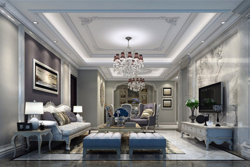 海口市海口華潤中心歐式風(fēng)格四居室裝修案例