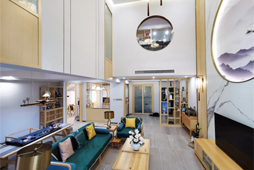 海口市海口華潤中心新中式風(fēng)格復(fù)式裝修案例