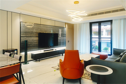 自貢市大山街72號小區輕奢風格三居室裝修案例