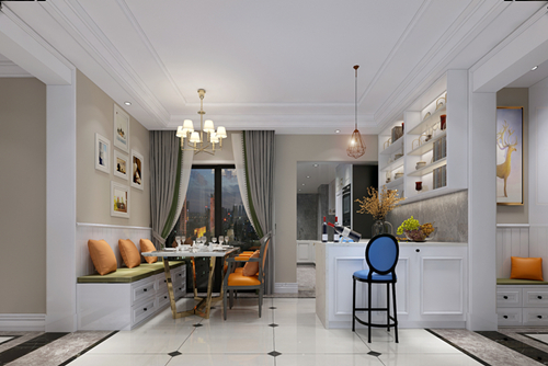 百色市城市中心廣場歐式風格三居室裝修案例