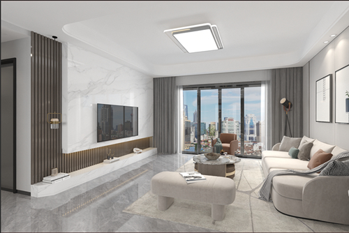 江門市柏麗灣現(xiàn)代風(fēng)格三居室裝修案例