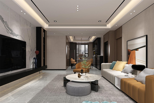 江門市海悅君庭現代風格三居室裝修案例