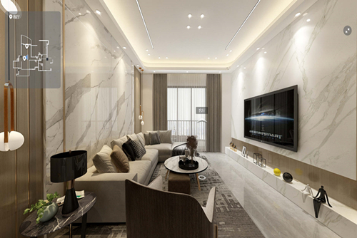 廣州市東方新世界輕奢風格四居室裝修案例