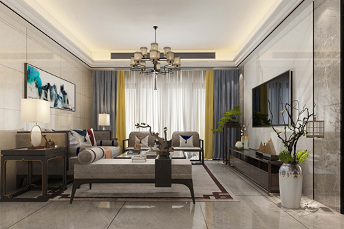 廣州市南沙碧桂園新中式風(fēng)格四居室裝修案例