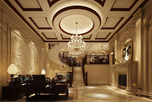 清遠市領(lǐng)秀瑞城新中式風(fēng)格別墅裝修案例