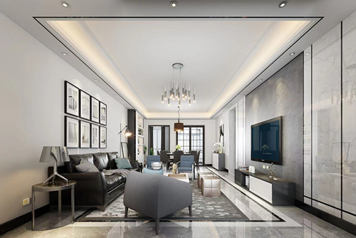 清遠市領(lǐng)秀瑞城現(xiàn)代簡約風(fēng)格三居室裝修案例