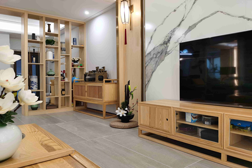 海口市海口華潤中心新中式風(fēng)格復(fù)式裝修案例