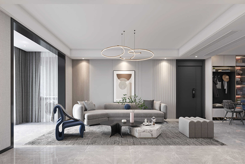 淮安市德匯公館現(xiàn)代簡約風格三居室裝修案例