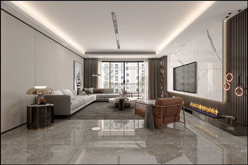 佛山市保利閱江臺現(xiàn)代簡約風(fēng)格三居室裝修案例
