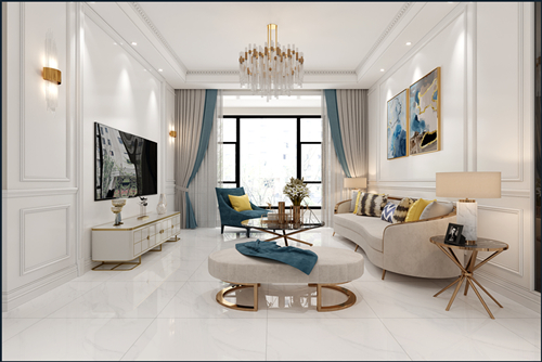 佛山市高明碧桂園·花城薈新中式風格三居室裝修案例