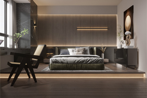 中山市米蘭陽光輕奢風格三居室裝修案例