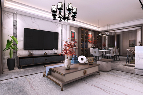 中山市信業(yè)尚悅灣新中式風(fēng)格三居室裝修案例