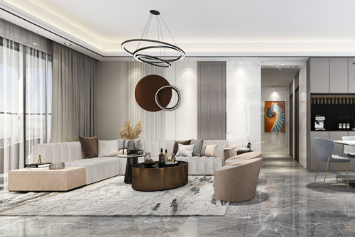 中山市福晟天地輕奢風格三居室裝修案例