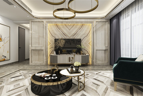 中山市麗豐棕櫚彩虹別墅輕奢風格四居室裝修案例