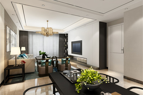中山市旭日品萃新中式風(fēng)格四居室裝修案例