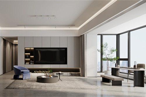 海口市碧水名城現代簡約風格三居室裝修案例