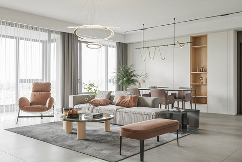 廣州市德政中路小區現代簡約風格三居室裝修案例