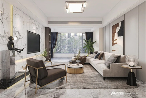 汕頭市海上傳奇公館現代簡約風格四居室裝修案例